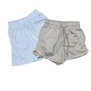 Gray and Brown Loungewear Shorts